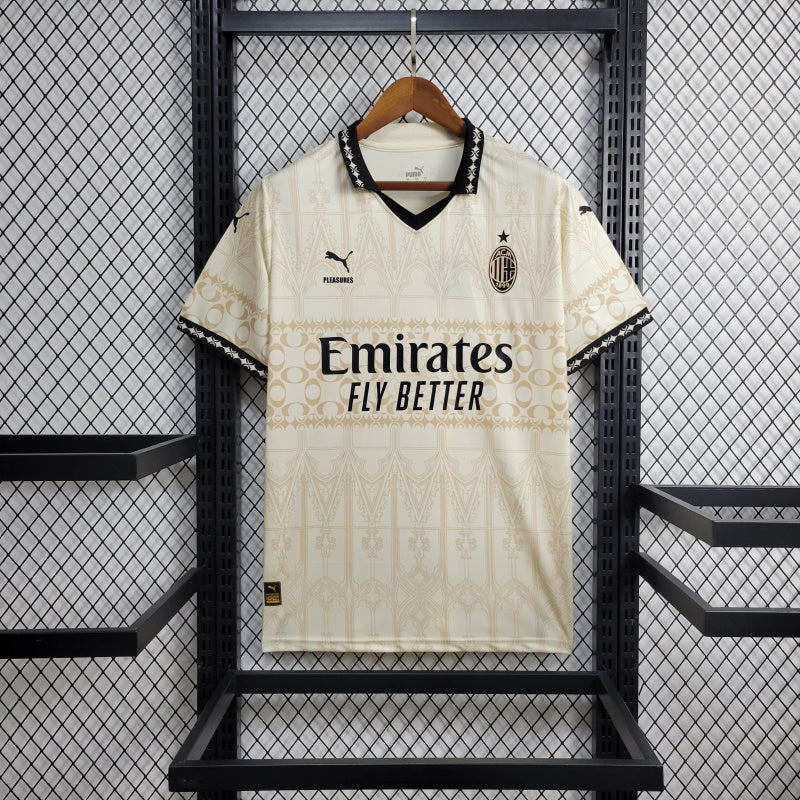 23/24 AC Milan x PLEASURES White Fourth Jersey