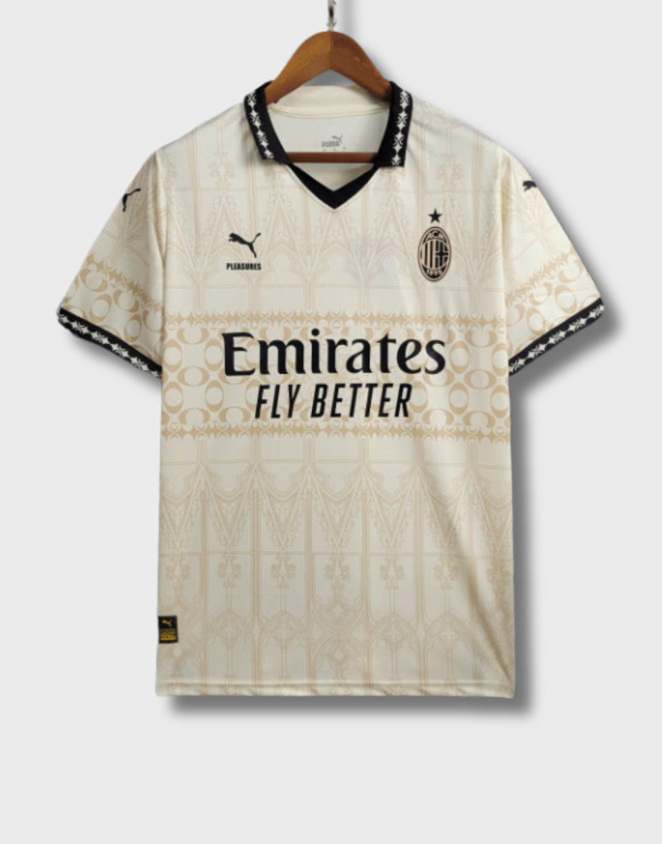 23/24 AC Milan x PLEASURES White Fourth Jersey